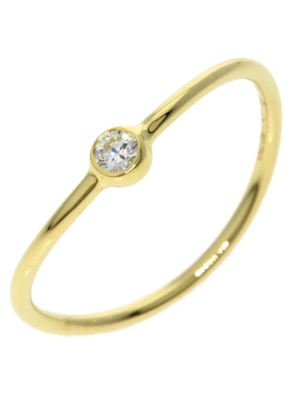 Tiffany & Co Single Wave Diamond Ring 18k Yellow Gold